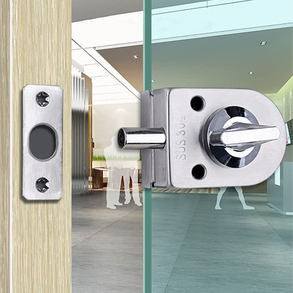 Home Security Gate - トイレショップホームセキュリティ盗難防止ゲートフロアラッチガラスドアロックシングルボルトノブスライド