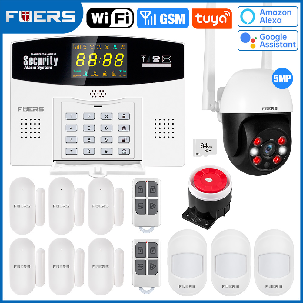 Home Security Number - Fuers Tuya スマート警報システムキット WIFI GSM 盗難警報スマートホーム警報システムカラー