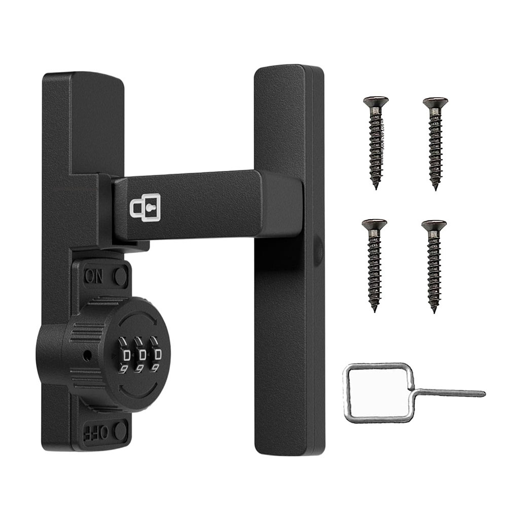 Home Security For Doors - セキュリティ納屋ドアロック 3桁コンビネーションロック ホームドアロック バスルームワインキャビネット用 パスワードコード付き 耐久性のある亜鉛合金