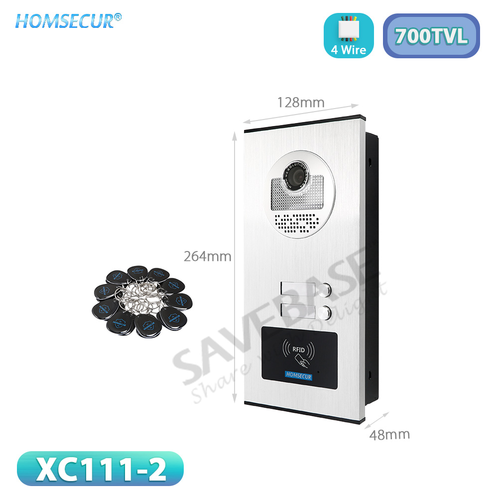 Home Security Key Fob - XC111-2 フラッシュマウント屋外ドアベルカメラ 700TVL + 20 個