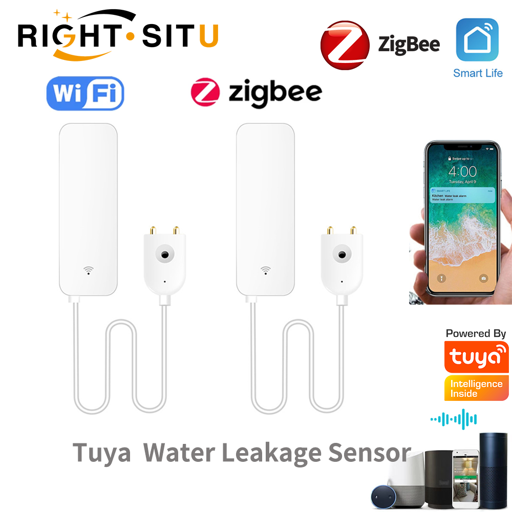 Home Security Business - Tuya WiFi 漏水センサー、漏水検知器、Smartlife APP 通知アラート、漏水警報ホームセキュリティ水洪水センサー