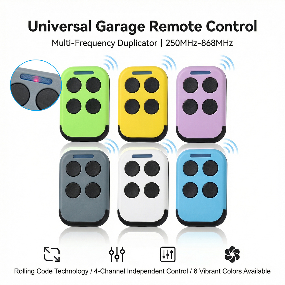 Home Security Key Fob - セキュリティローリングコードガレージドアオープナーリモコン 280-868MHz 4 in 1 クローンキーフォブ