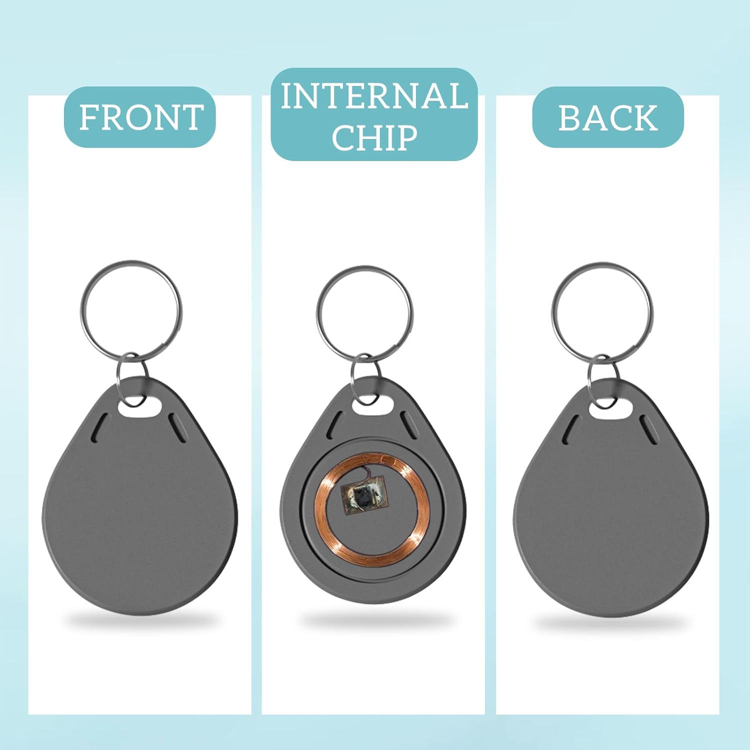 Home Security Key Fob - 100P NFCスマートキータグカード、RFIDキーホルダー、ICカードタグトークンキーチェーンキーフォブ、タグトークンホームセキュリティ、アクセス制御エレベーター用