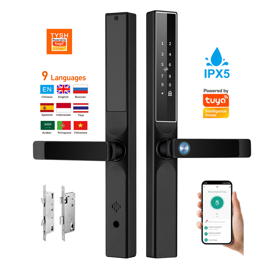 Home Security Gate - Tuyaアプリ対応 指紋認証 ドアロック コードカードキー スマートドアロック セキュリティ