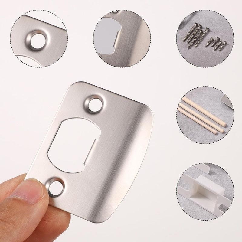Home Security For Doors - ドアストライクプレートセットエレガントなドアロックラッチ補強セット簡単な取り付け