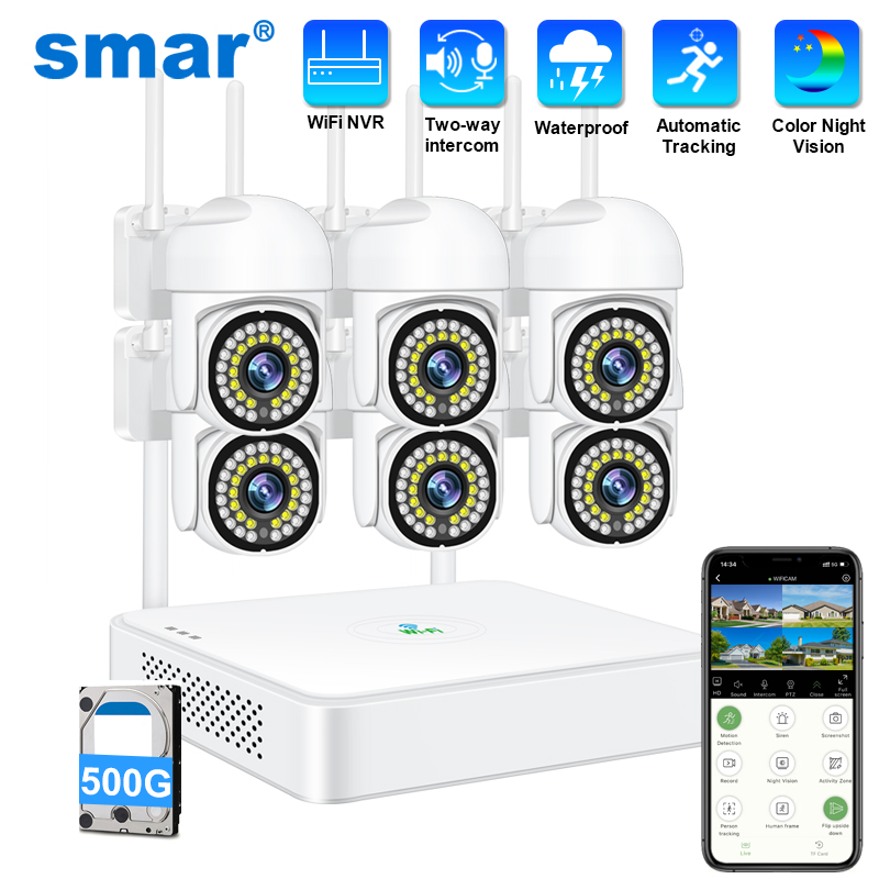 Home Security No Wifi Needed - Smar 3MP ワイヤレス CCTV セキュリティカメラシステム PTZ