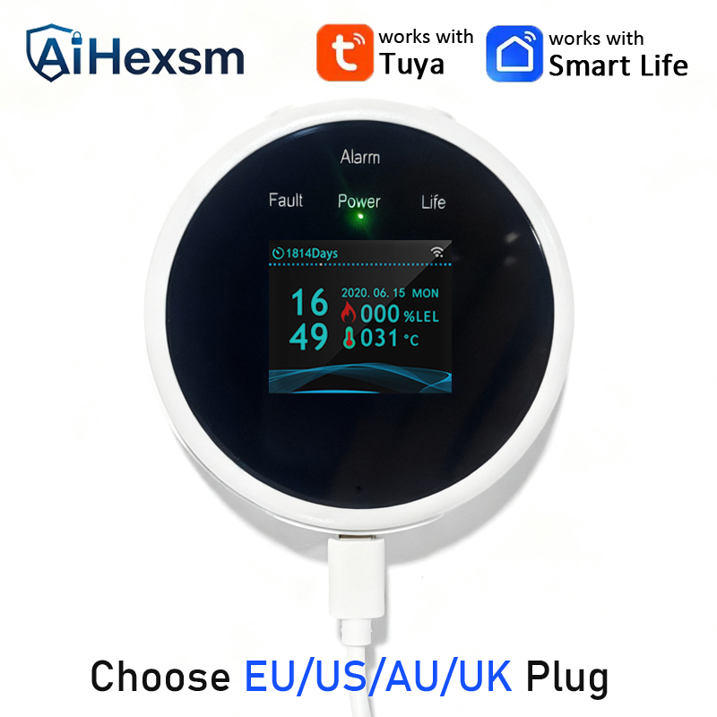 Home Security Uk - EU/US/AU/UKプラグ対応 安全スマートホーム ガス漏れセンサー Tuya WiFi LPG漏れ警報