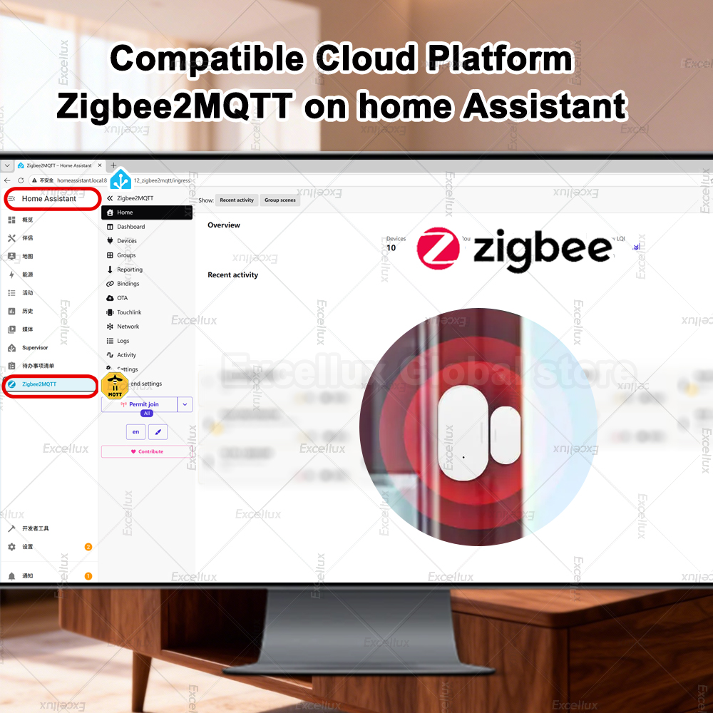 Zigbee 3.0 ドア窓センサー輝度/振動センサースマー - Home Security Gate のレビューと価格
