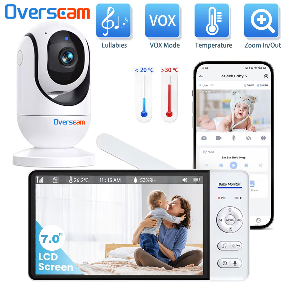 7.0 インチスクリーンベビーモニター 5000mAh バッ - Home Security Uk のレビューと価格
