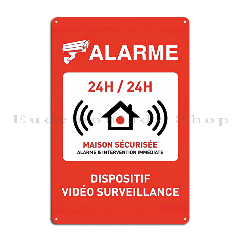 レトロ 24 時間警報システムメタルサインプラークヴィンテー - Home Security Alarm System のレビューと価格