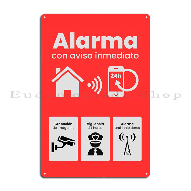 レトロ 24 時間警報システムメタルサインプラークヴィンテー - Home Security Alarm System のレビューと価格