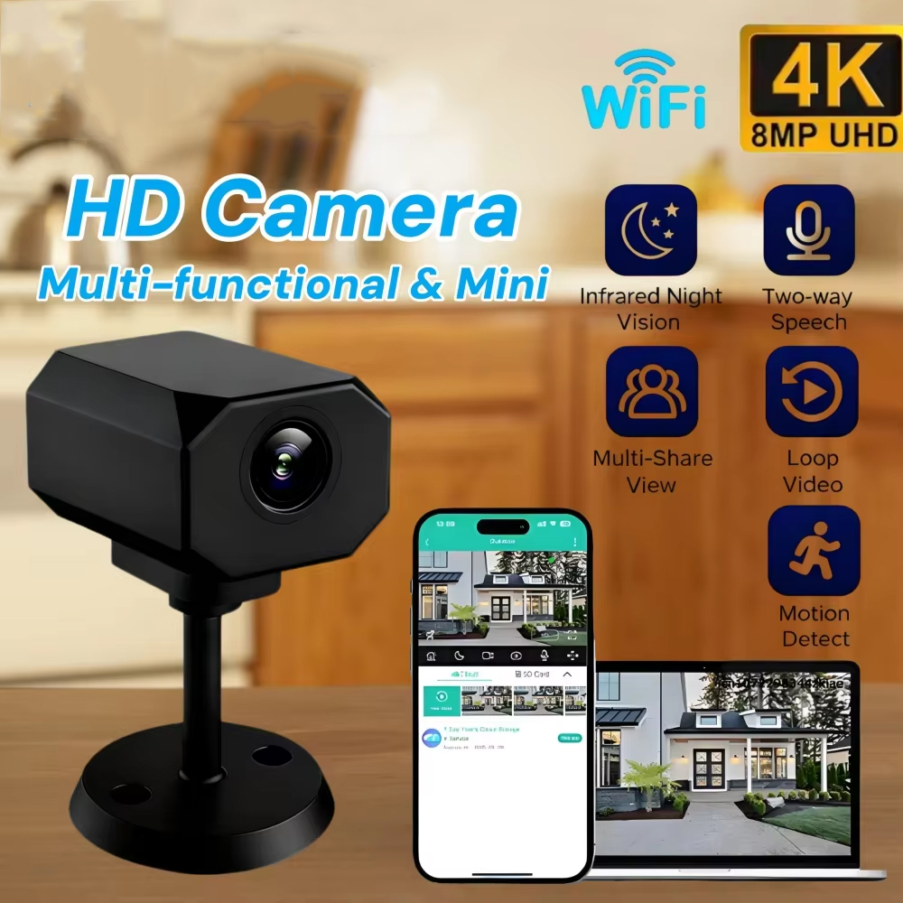 4K HD WiFi セキュリティカメラ 家庭用 ミニ スマ - Home Security App のレビューと価格