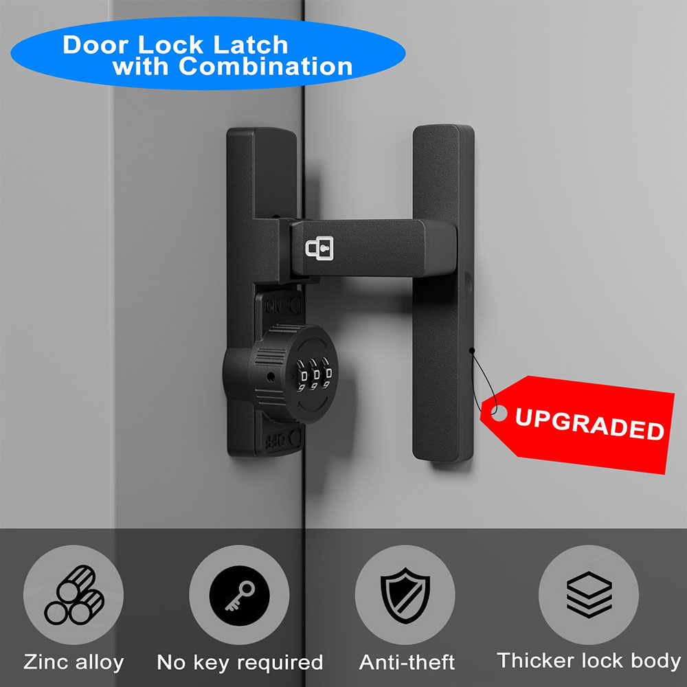 セキュリティ納屋ドアロック 3桁コンビネーションロック ホー - Home Security For Doors のレビューと価格