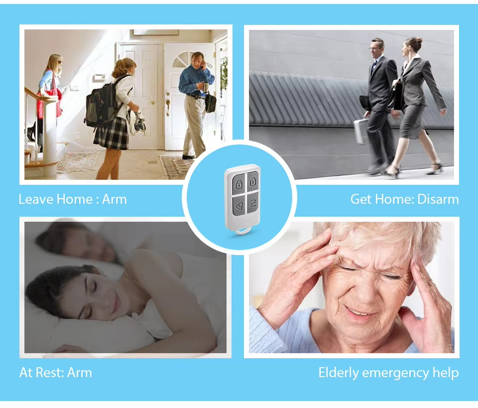 RC531 ワイヤレスポータブルリモコン 4ボタンキーチェー - Home Security Alarm System のレビューと価格