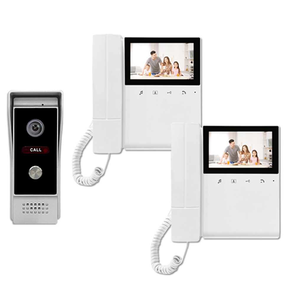 4線式ビデオビルインターホン ドアベルシステム 4.3インチ - Home Security Uk のレビューと価格