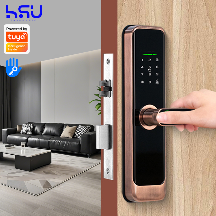 デジタルスマートドアロックパスコード付き木製小型電子ミニ指紋 - Home Security For Doors のレビューと価格