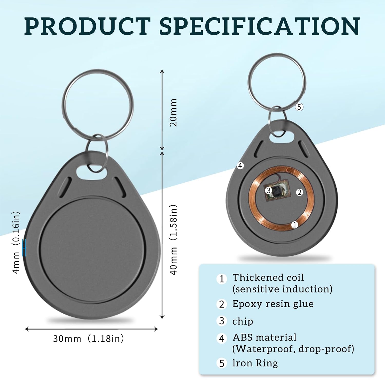 100P NFCスマートキータグカード、RFIDキーホルダー - Home Security Key Fob のレビューと価格