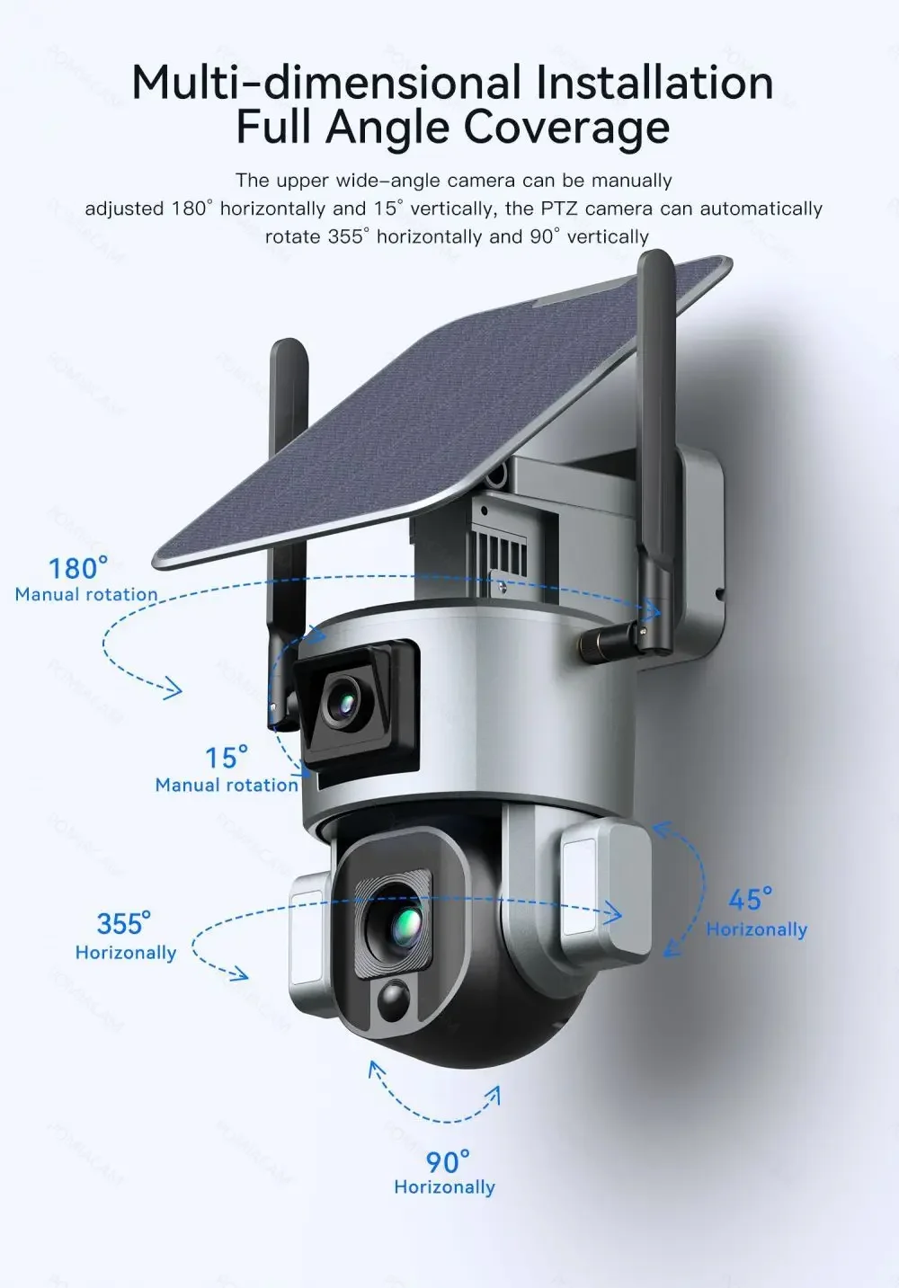 4G ワイヤレスソーラーカメラデュアルレンズ 10X 光学ズ - Home Security Uk のレビューと価格