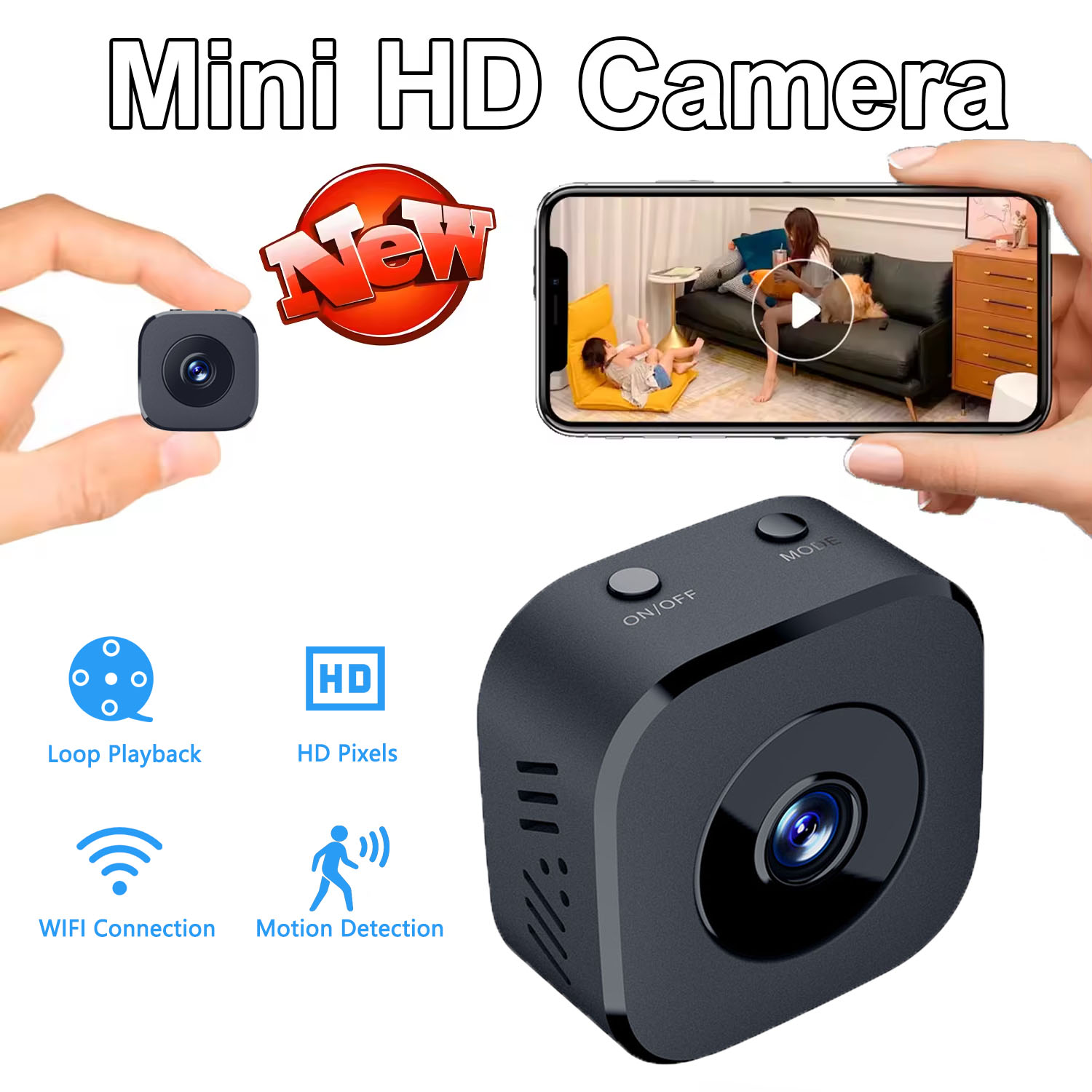 セキュリティカメラ 4K ミニ フルカラー ナイトビジョン  - Home Security No Wifi Needed のレビューと価格