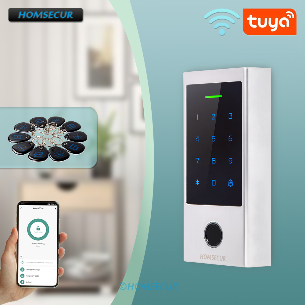 WiFi Tuya スマートアプリ防水指紋パスワードドアアク - Home Security Key Fob のレビューと価格