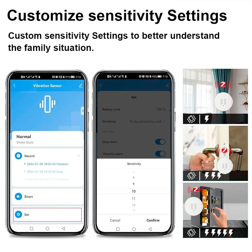 Tuya Zigbee スマート振動センサー リアルタイムモ - Home Security App のレビューと価格