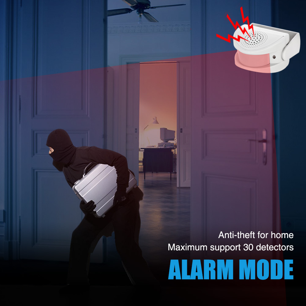32 曲歓迎赤外線チャイムドアベルワイヤレス調節可能なボリュ - Home Security Gate のレビューと価格