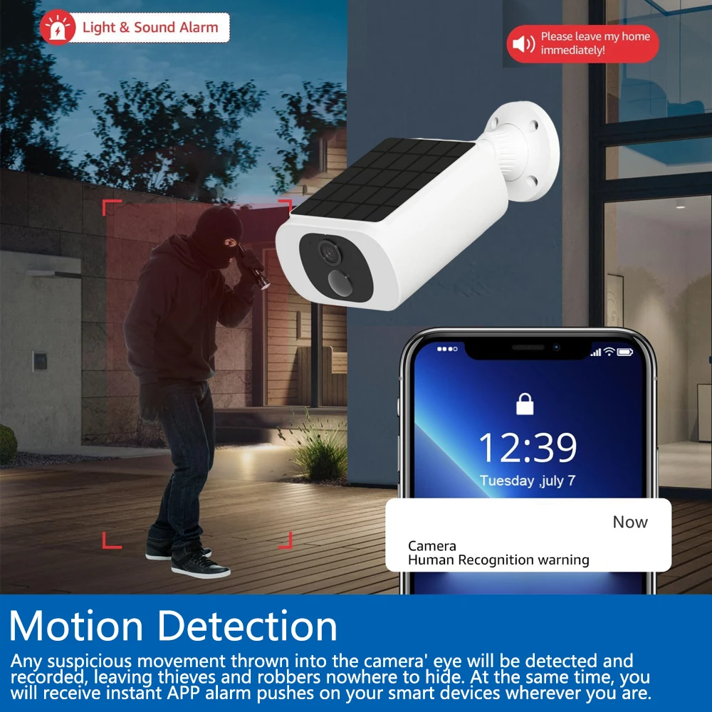 Tuya 5MP ソーラーセキュリティカメラワイヤレス屋外  - Home Security No Wifi Needed のレビューと価格
