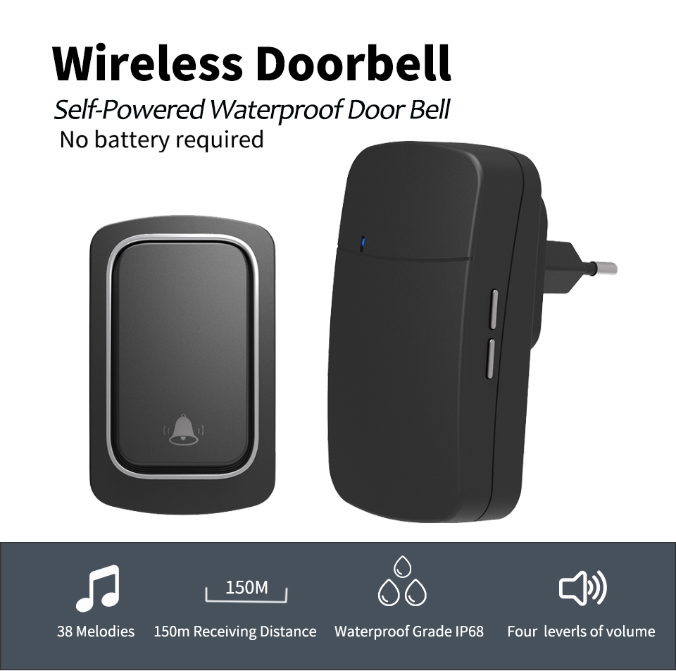 ワイヤレスドアベルウェルカムチャイムホームセキュリティ警報シ - Home Security Uk のレビューと価格