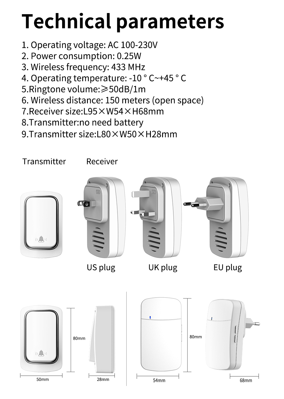ワイヤレスドアベルウェルカムチャイムホームセキュリティ警報シ - Home Security Uk のレビューと価格
